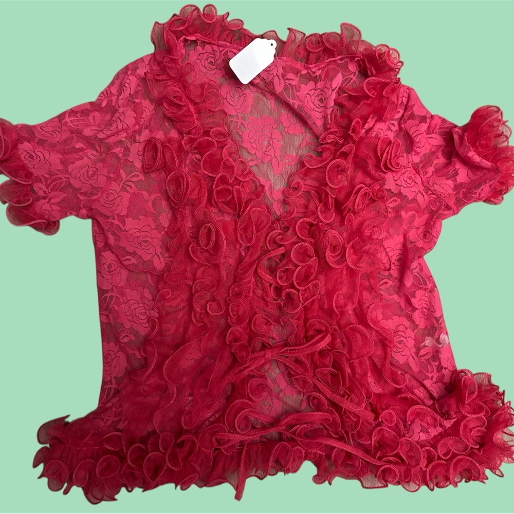 Victoria's Secret Red Lace Blouse